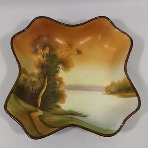 Antique Hand-Painted Shallow Bowl, Marked Nippon Japan 1891-1921 Great Conditio